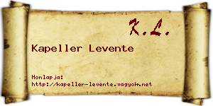 Kapeller Levente névjegykártya